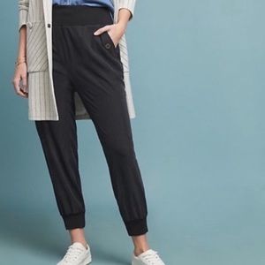 NWT Anthropologie Maeve Cicerone Joggers Sz XS Black
